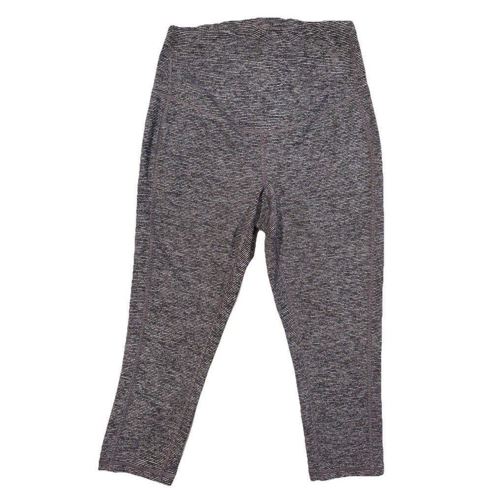 Old Navy Active Go Dry Gray Striped Maternity Leggings Women’s Size XS Belly Fit